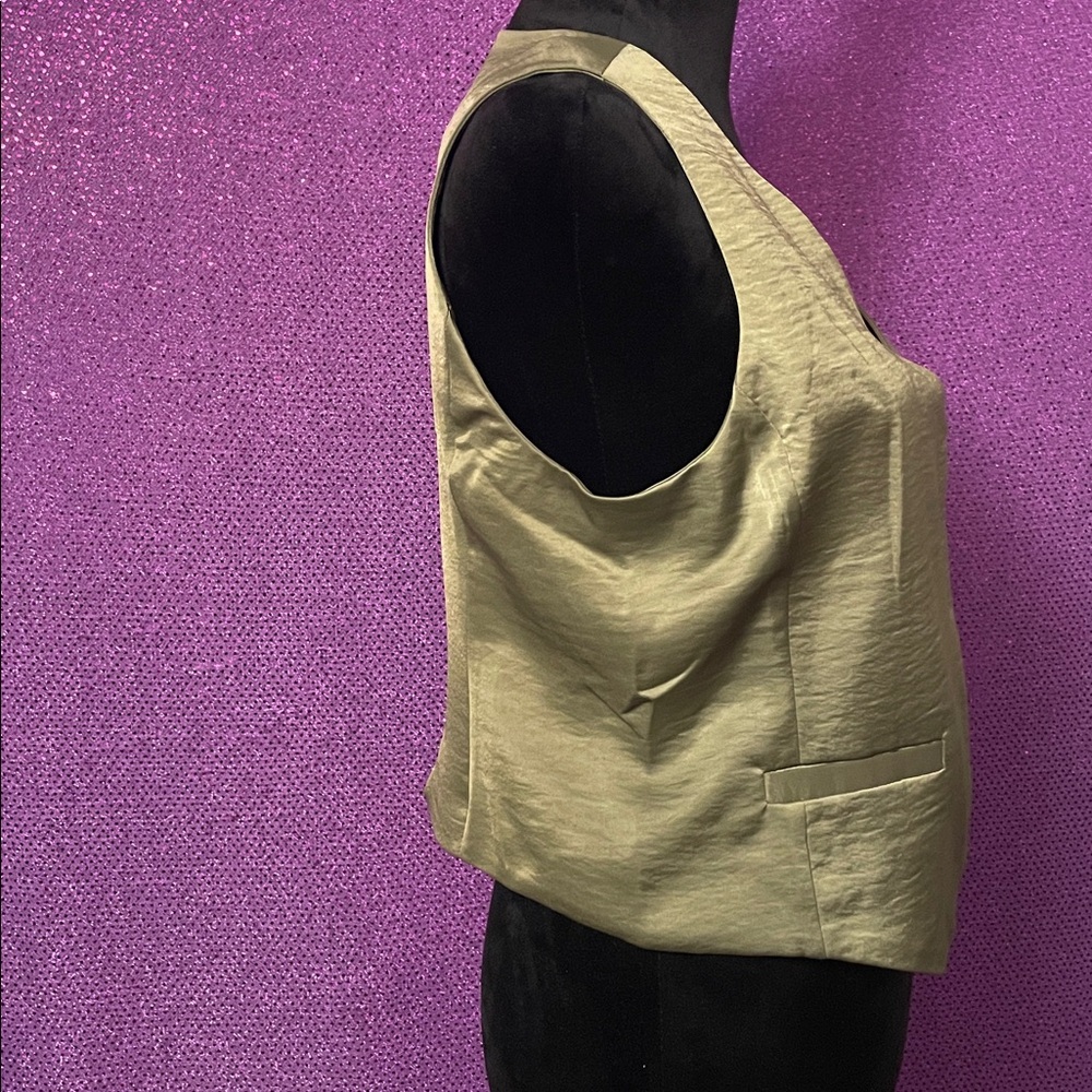 Scotch & Soda Martini Olive Satin Vest – Women’s Size M, Tailored Chic Style - Picture 5 of 11